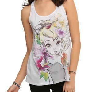 Tinker Bell Floral Sketch Flowy Tank Top XL